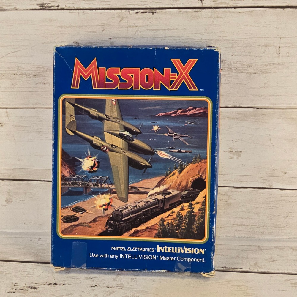 Mission X Mattel Intellivision Game CIB 1982 Data East WW2 Bomber 4437 Boxed